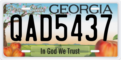 GA license plate QAD5437