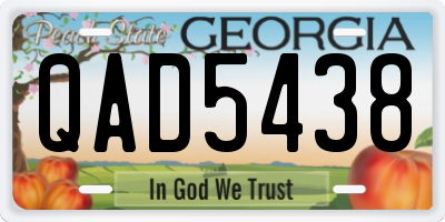 GA license plate QAD5438