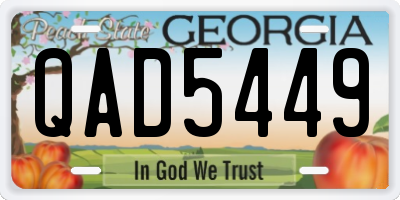 GA license plate QAD5449
