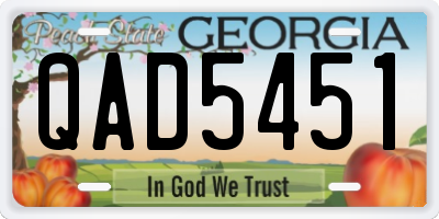 GA license plate QAD5451