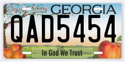 GA license plate QAD5454