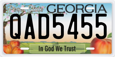 GA license plate QAD5455
