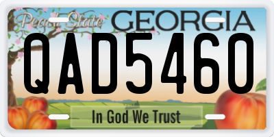 GA license plate QAD5460