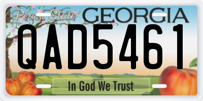 GA license plate QAD5461