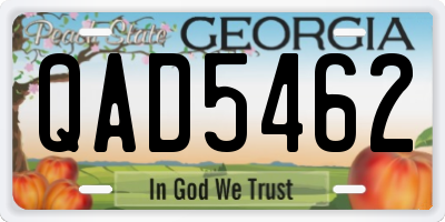 GA license plate QAD5462