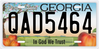 GA license plate QAD5464
