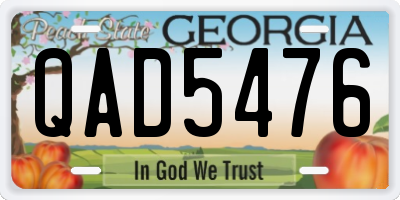 GA license plate QAD5476