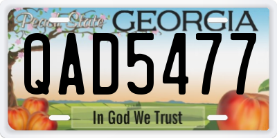 GA license plate QAD5477