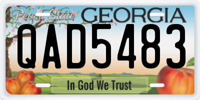 GA license plate QAD5483