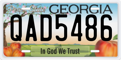 GA license plate QAD5486
