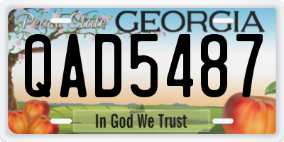 GA license plate QAD5487