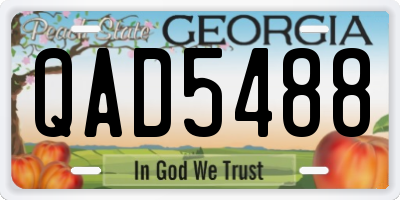 GA license plate QAD5488