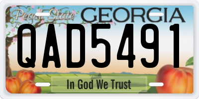 GA license plate QAD5491