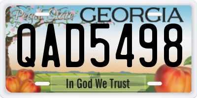 GA license plate QAD5498