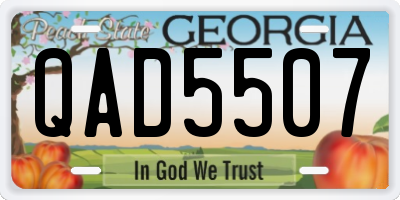 GA license plate QAD5507
