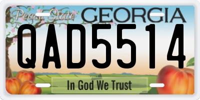 GA license plate QAD5514