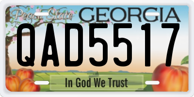 GA license plate QAD5517