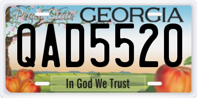 GA license plate QAD5520