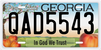GA license plate QAD5543