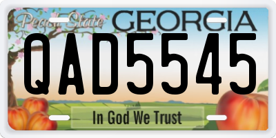 GA license plate QAD5545