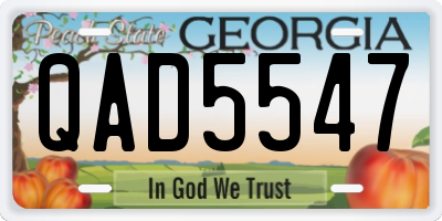 GA license plate QAD5547