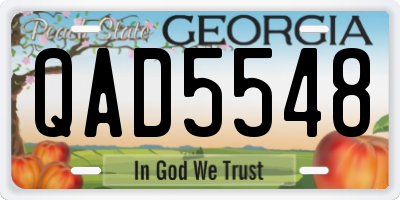 GA license plate QAD5548