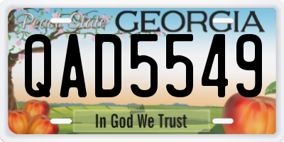 GA license plate QAD5549
