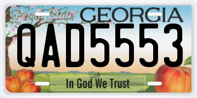GA license plate QAD5553