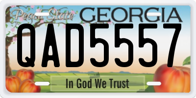 GA license plate QAD5557