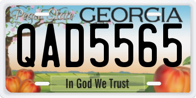 GA license plate QAD5565