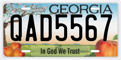 GA license plate QAD5567
