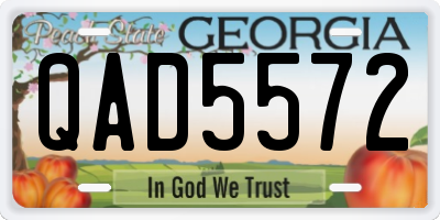 GA license plate QAD5572