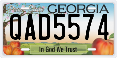 GA license plate QAD5574