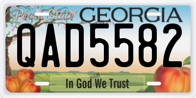 GA license plate QAD5582