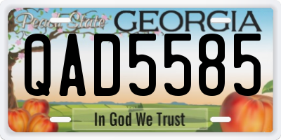 GA license plate QAD5585