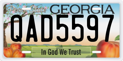 GA license plate QAD5597