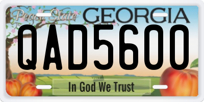 GA license plate QAD5600
