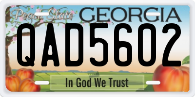 GA license plate QAD5602