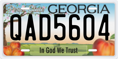 GA license plate QAD5604