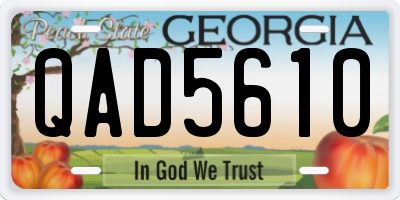 GA license plate QAD5610