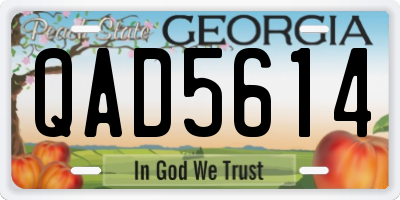 GA license plate QAD5614