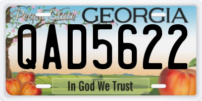 GA license plate QAD5622
