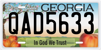 GA license plate QAD5633