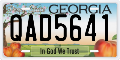 GA license plate QAD5641