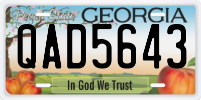 GA license plate QAD5643