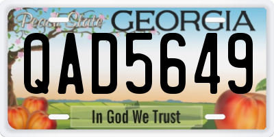GA license plate QAD5649