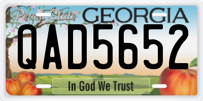 GA license plate QAD5652