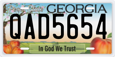 GA license plate QAD5654