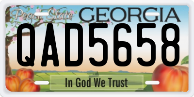 GA license plate QAD5658