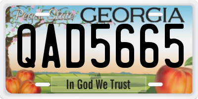 GA license plate QAD5665